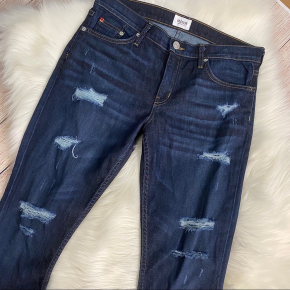 Hudson Skylar Relax Slim Straight Distroyed Jeans - Picture 4 of 5